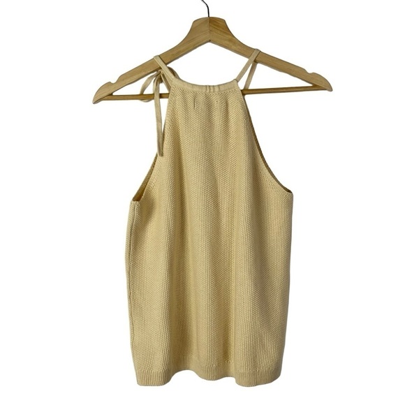 Gap Beige High Neck Tie Strap Knit Tank Top XS - Picture 2 of 3